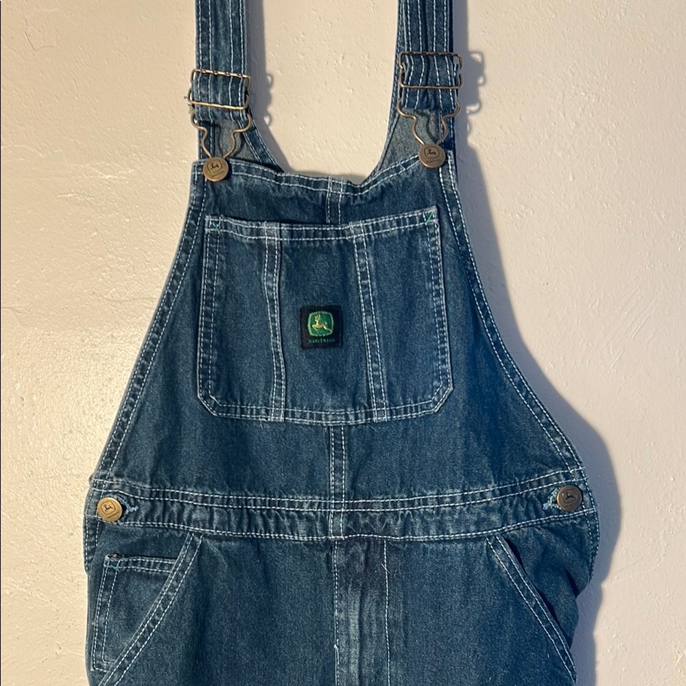 John Deere Dark Blue Denim Overalls with Front Pocket